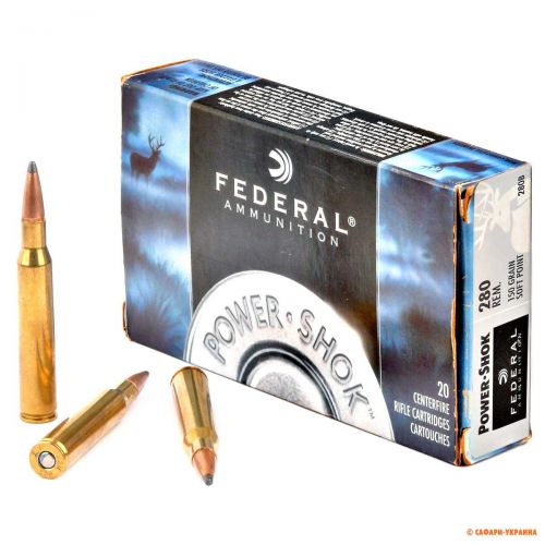 Патрон Federal Power-Shok, кал.280 Rem, Soft Point (SP), вага: 9,7 g/150 grs Патрон Federal Power-Shok, кал.280 Rem, Soft Point (SP), вага: 9,7 g/150 grs