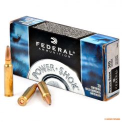 Патрон Federal Power-Shok, кал.300 Savage, тип кулі SP, вага: 9,7 g/150 grs
