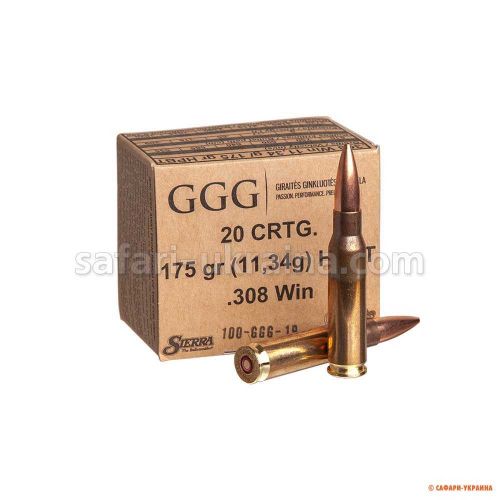 Патрон нарізний GGG HPBT кал.308 Win, 175gr, 11.34 г 