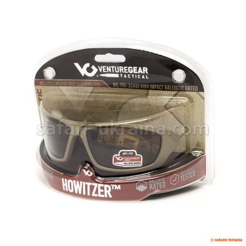 Окуляри Venture Gear Tactical Howitzer Black (forest gray) Anti-Fog 