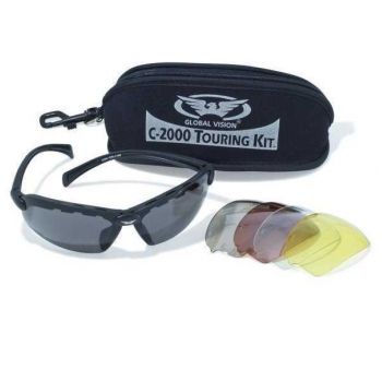 Спортивные защитные очки со сменными линзами Global Vision C2000 KIT, 5 светофильтров