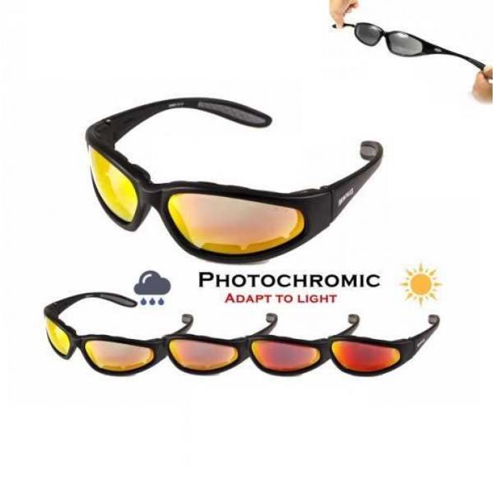 Фотохромні стрілецькі окуляри Global Vision Hercules-1 Plus Photocromic, гнучка оправа, колір - G-Tech Red 