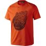 Хлопковая футболка Harkila Fjal t-shirt, рисунок медведя. Цвет: оранжевый