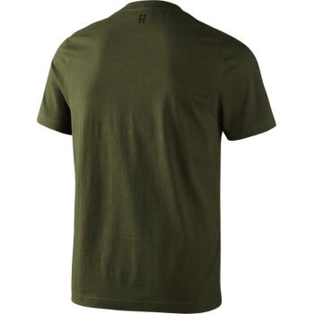 Бавовняна футболка Harkila Fjal t-shirt, малюнок ведмедя. Колір зелений