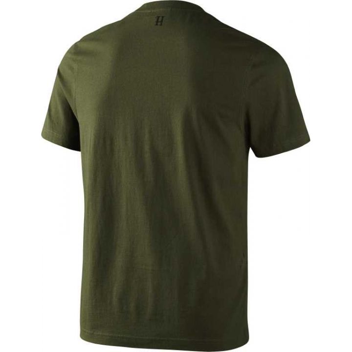 Бавовняна футболка Harkila Fjal t-shirt, малюнок ведмедя. Колір зелений 