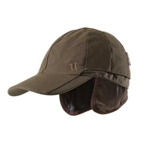 Кепка для охоты Harkila Pro Hunter X, коричневая с оранжевой (сигнальной) вставкой