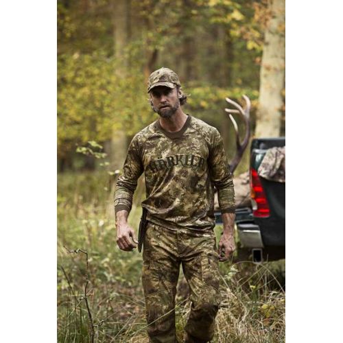 Камуфлированая кофта Harkila Lynx L/S t-shirt, технология Polygiene®, цвет AXIS MSP® Forest Green