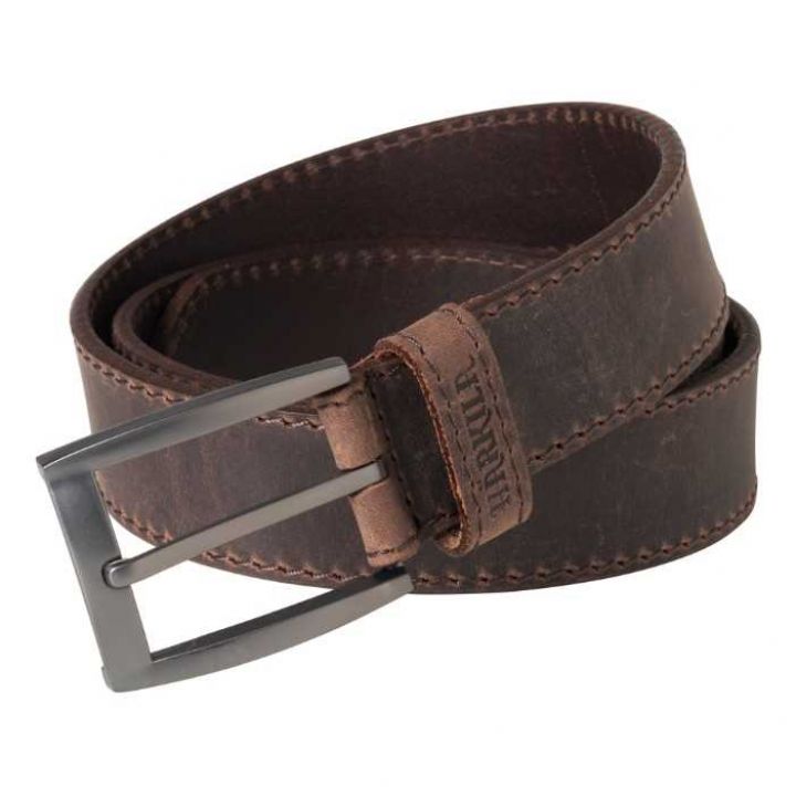 Ремень кожаный мужской Harkila Arvak Leather Belt, цвет темно коричневый