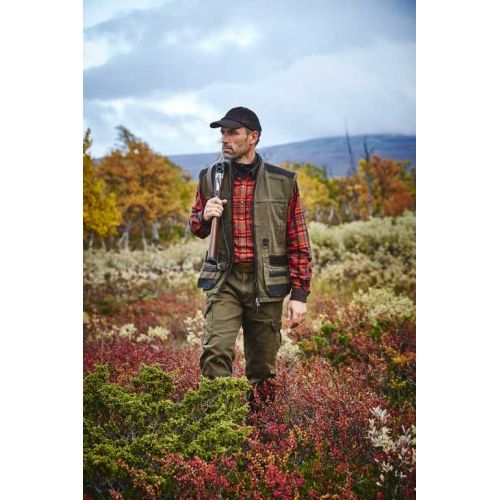 Мисливська картата сорочка Harkila Pajala, вставки із замші, Bright red check 