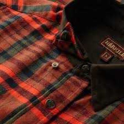 Мисливська картата сорочка Harkila Pajala, вставки із замші, Bright red check 