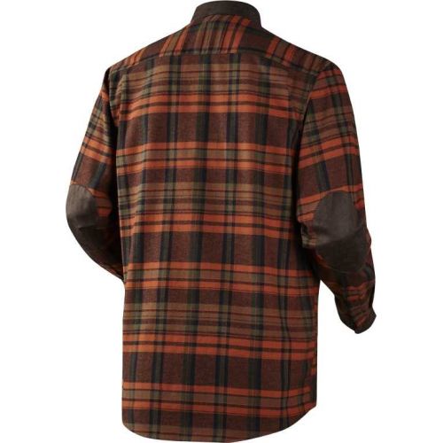 Охотничья клетчатая рубашка Harkila Pajala, вставки из замши, Burnt orange check