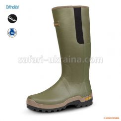 Чоботи для полювання і риболовлі з натурального каучука Harkila Orton Gusset, колір Dark olive , висота 46 см