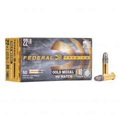 Патрон Federal Premium Gold Medal 22LR LRN, 40GR (2,59 г) (1 шт)