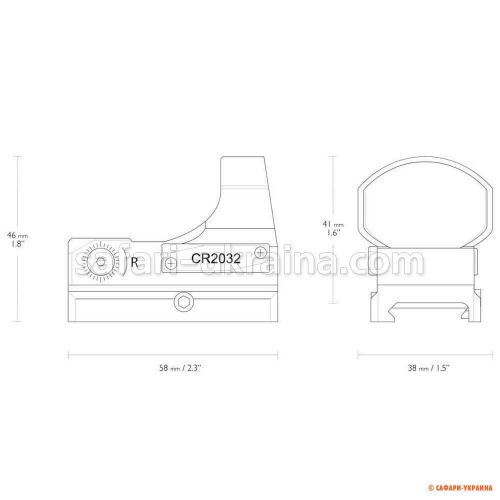 Прицел коллиматорный Hawke Reflex Sight "Wide View" 3 MOA. Weaver