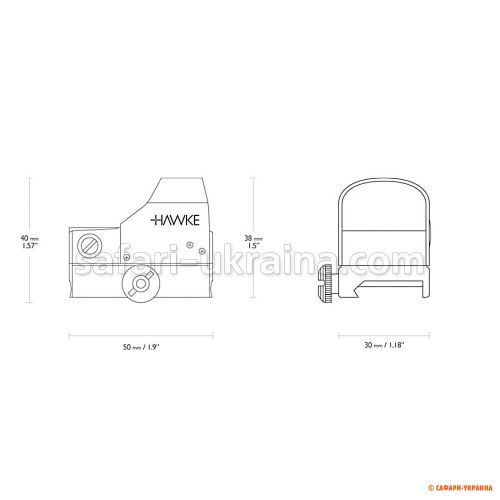Приціл коліматорний Hawke Reflex Sight 1х25 5 MOA, на Weaver 