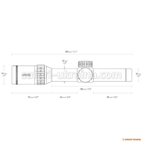 Прицел Hawke Frontier 30 1-6x24, сетка Circlel Dot