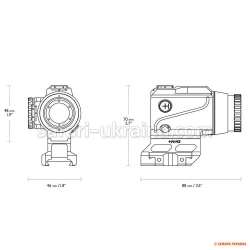 Приціл Hawke Prism Sight 1x15, сітка Speed Dot 3 MOA 