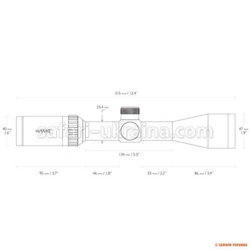 Прицел оптический Hawke Vantage 3-9х40, сетка Mil Dot с подсветкой