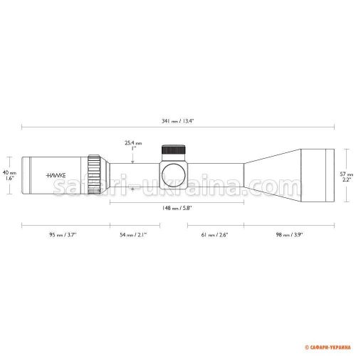 Прицел оптический Hawke Vantage 4-12х50 сетка 22 LR Subsonic с подсветкой