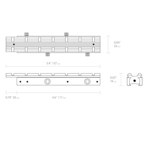 Переходная планка Hawke Adaptor Base с Ласточкиного хвоста на Weaver/Picatinny, длина 137см