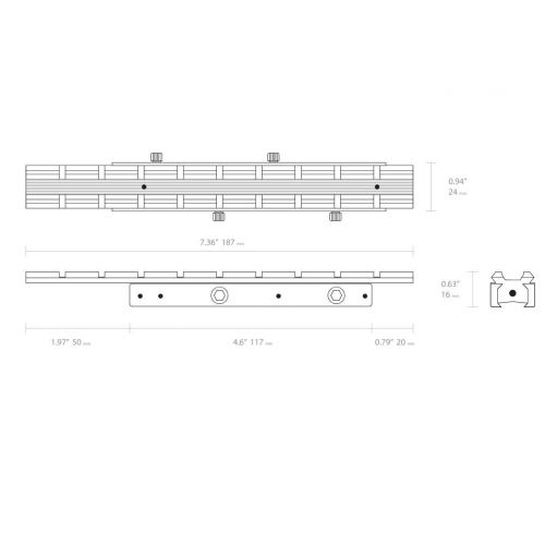 Переходная планка Hawke Adaptor Base с Ласточкиного хвоста на Weaver/Picatinny, длина 187 мм