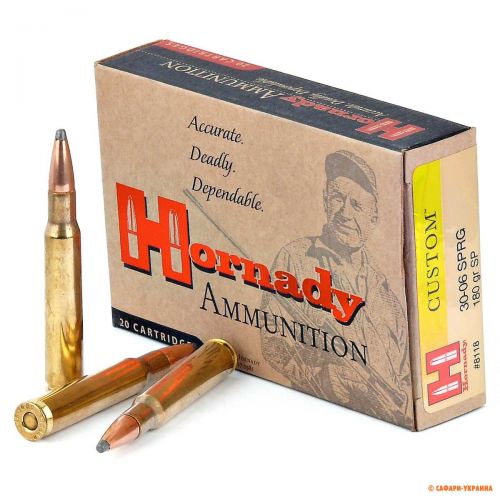 Патрон 400 шт Hornady Custom кал.30-06 Spr, InterLock SP, вес:11,7 gr/180 grs