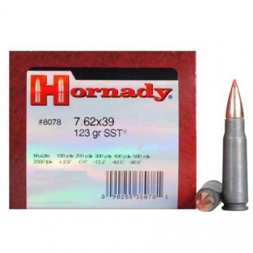 Патрон 7,62х39 Hornady Custom, пуля SST, масса 8,0 g/123 grs