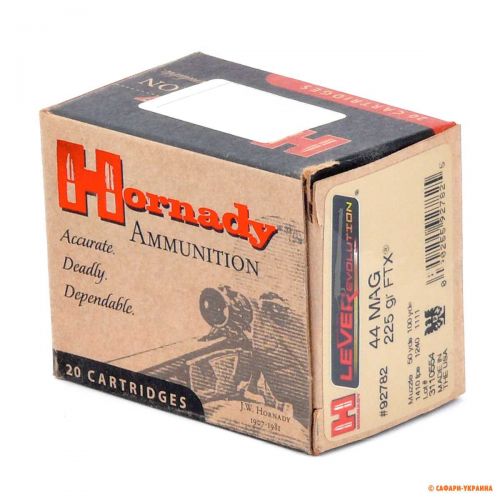 Патрон Hornady LEVERevolution, кал.44 Rem Mag, FTX (Flex Tip), вага: 14,6 g/225 grs 