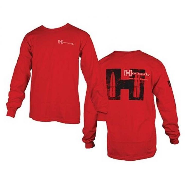 Футболка з довгим рукавом Hornady Weathered T-Shirt, 100% бавовна, червона 