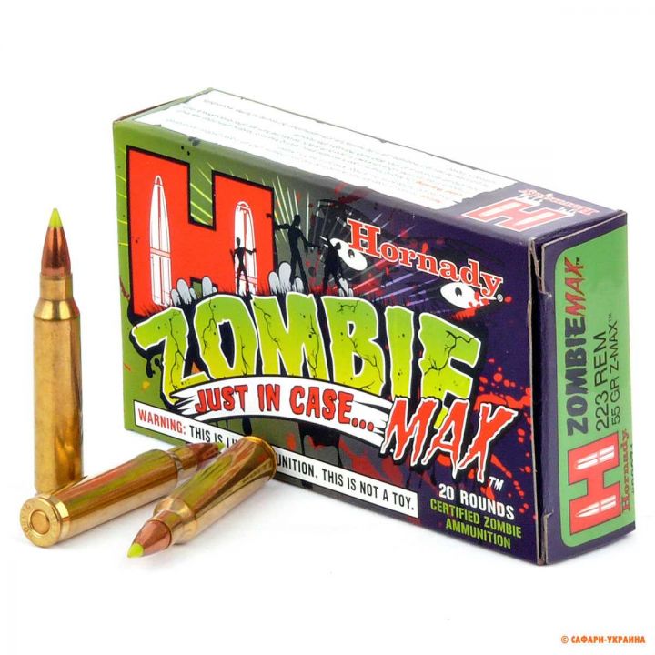 Патрон Hornady Zombie Max, кал.223 Rem, тип пули: Z-MAX, вес: 55 grs/3,56 г