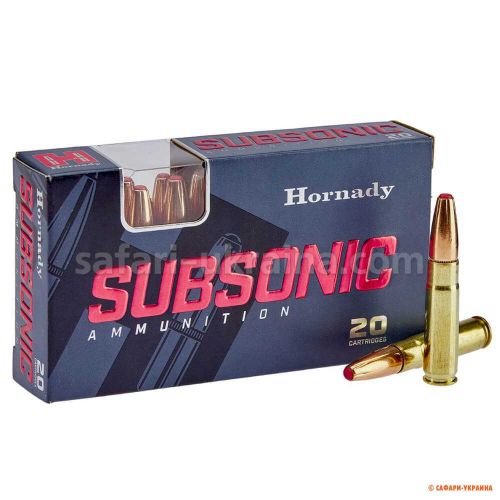 Патрон Hornady Subsonic кал. 300 Whisper/Blackout пуля Sub-X, масса 190 grs. / 12,3 gr., дозвук