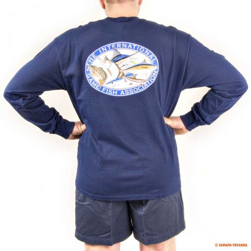 Чоловіча футболка з довгим рукавом IGFA Logo Navy, 100% бавовна 