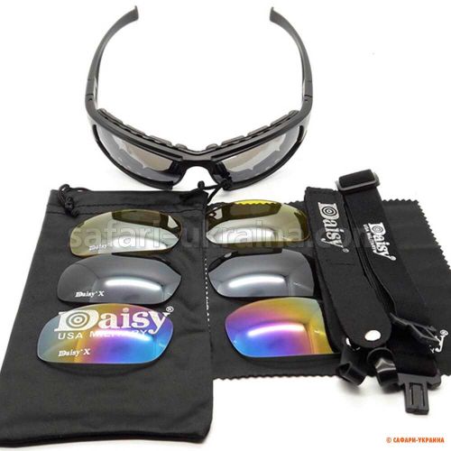 Окуляри тактичні Daisy X7 (Polarized) армійські, 4 комплекта лінз 