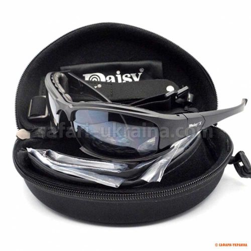 Окуляри тактичні Daisy X7 (Polarized) армійські, 4 комплекта лінз 