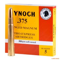 Патрон Kynoch, кал .375 Flanged Magnum, тип кулі: Soft Nose, вага: 19,4 g/300 grs