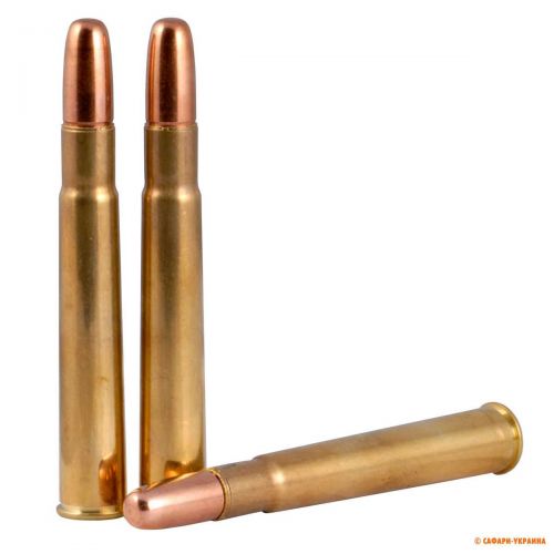 Патрон Kynoch, кал .375 Flanged Magnum, тип кулі: Solid, вага: 19,4 g/300 grs 