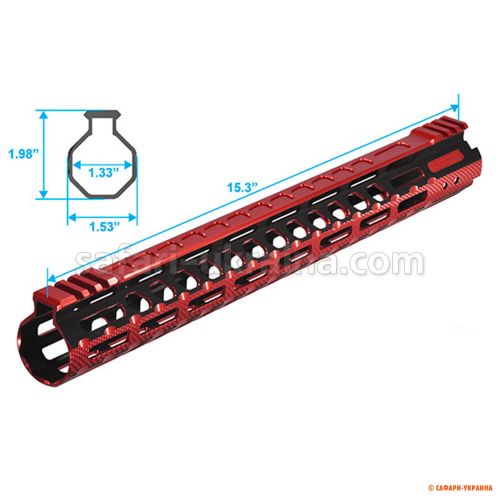 Цівка Leapers UTG PRO Ultra Slim 15 дюймів, Black-Red 