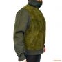 Куртка для охоты кожаная с трикотажными рукавами Leder Weiss Pelzweste, оливковая