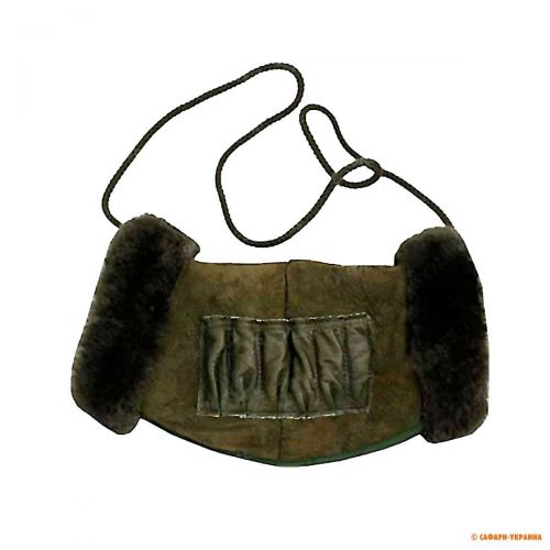 Муфта для полювання з овечої шерстю LEDER WEISS, з патронташем для 6 нарізних патронів 