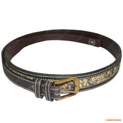 Чоловічий ремінь Legaсy Leather з оленячої шкіри, чорний з камуфляжною вставкою
