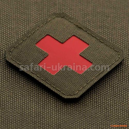M-TAC нашивка Medic Cross Laser Cut Ranger Green/Red