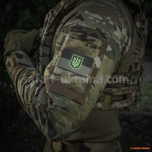 M-TAC нашивка флаг Украины с гербом (80х50 мм) Olive/GID