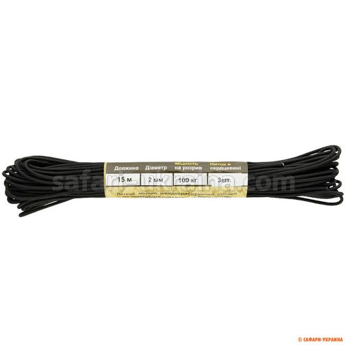 M-Tac паракорд Minicord Black 15 м