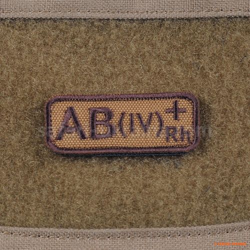 M-Tac нашивка група крові AB(IV) Rh+, койот 