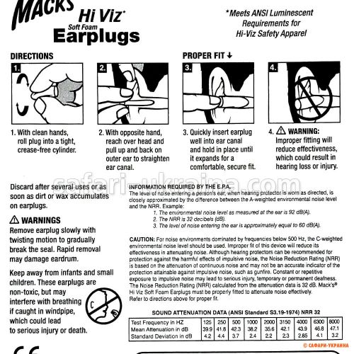 MACK`S Blackout Foam, защита от шума до 32 дБ, 7 пар, контейнер