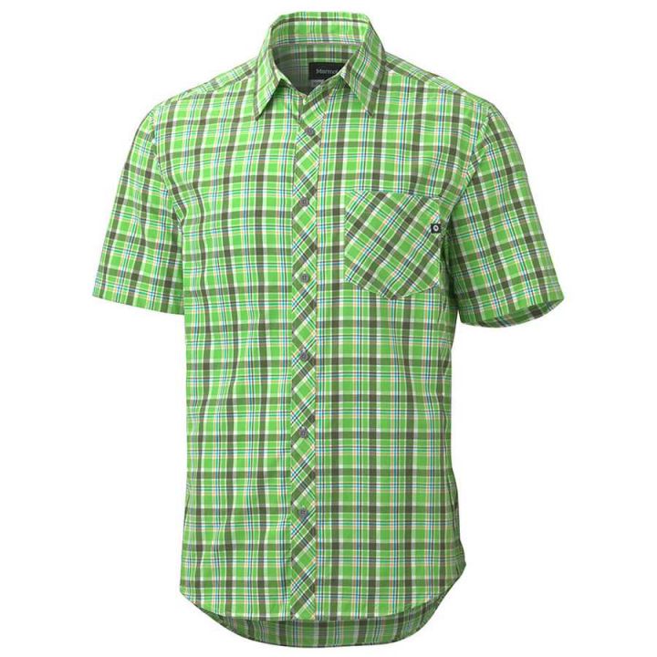 Зеленая клетчатая рубашка мужская Marmot Estero SS, арт.MRT 51320.4083