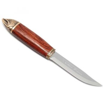 Нож для охоты Marttiini Salmon knife, длина клинка 110 мм, береза + воск + бронза