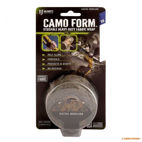 Маскувальна стрічка для рушниці McNett Camo Form, колір: Digital Woodland 