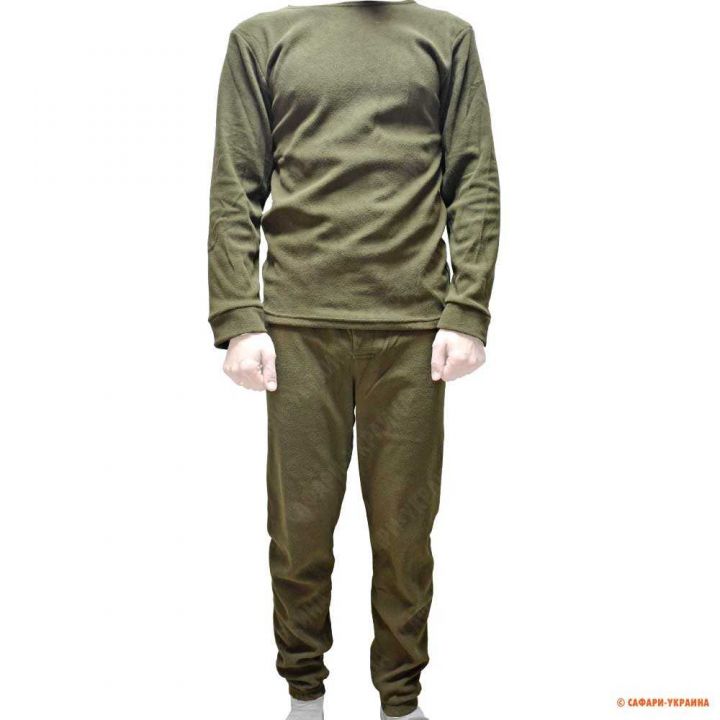 Чоловічий флісовий комплект термобілизни (штани і кофта) MiL Tec, колір olive 