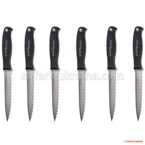 Набор ножей кухонных 12 штук Cold Steel Kitchen, деревянная подставка